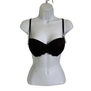 Maidenform Womens Black Lace Detail Multiway Push-Up Bra Size 34B